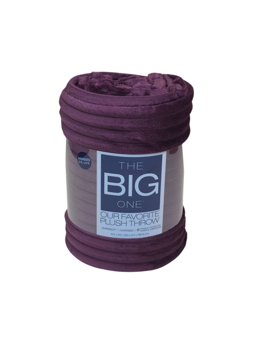 The Big One Oversized Plush Throw Blanket 5 x 6 Supersoft Cozy Faux Fur Purple